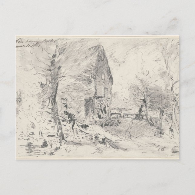 Carte Postale John Constable | Moulin à eau à Newbury (crayon) (Devant)