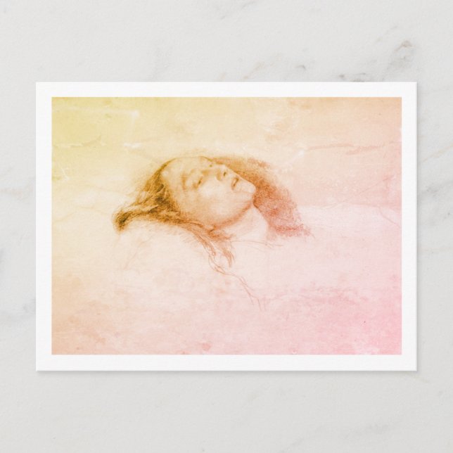 Carte Postale John Everett Millais - Ophélie (Ébauche d'étude) (Devant)