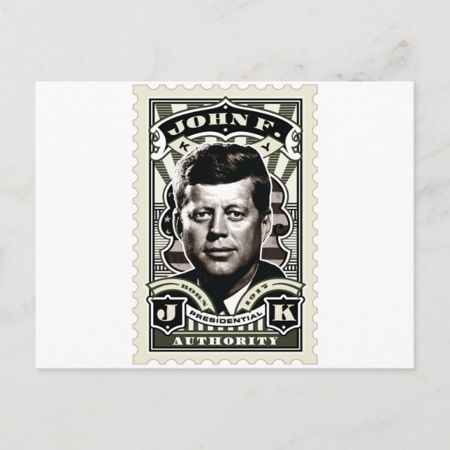 Carte Postale John F. Kennedy Stamp Art Vintage (Devant)