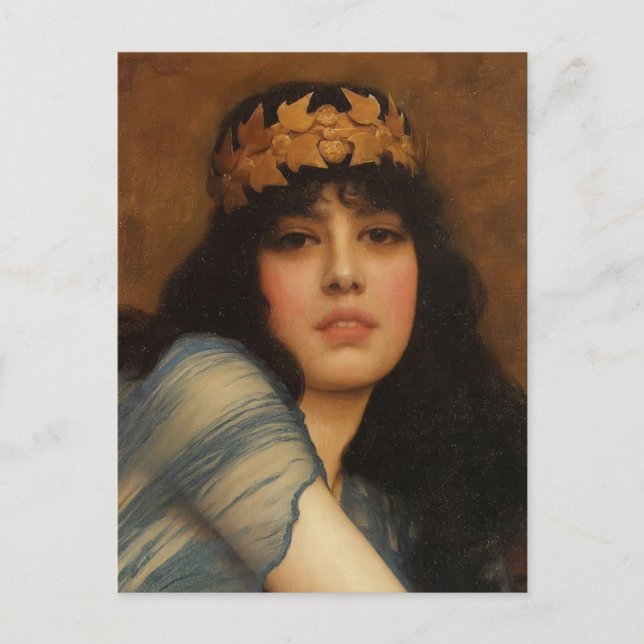 Carte Postale John Godward - Chef d'une fille (Devant)