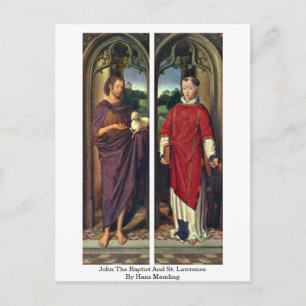 Carte Postale John Le Baptiste Et Saint-Laurent Par Hans Memling