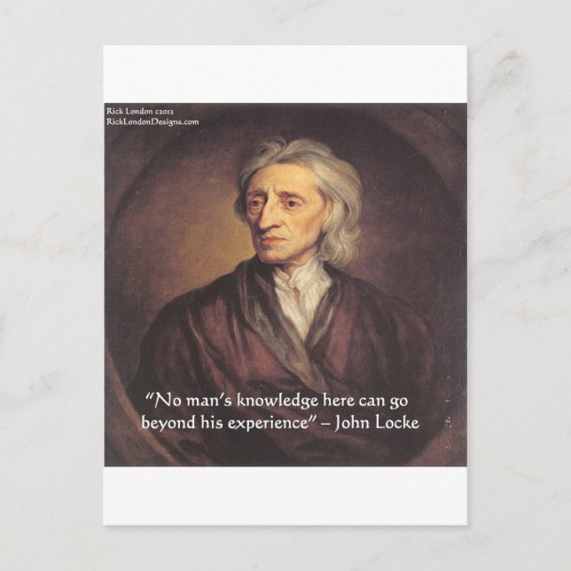 Carte Postale John Locke Citation sur les connaissances et l'exp (Devant)