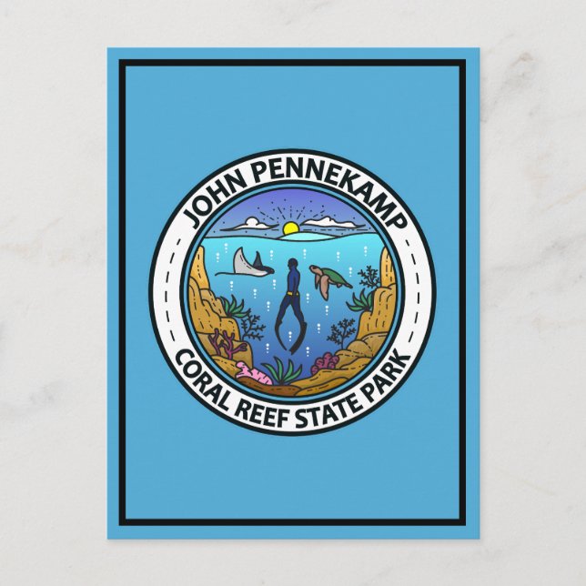 Carte Postale John Pennekamp Coral Reef State Park Art de voyage (Devant)