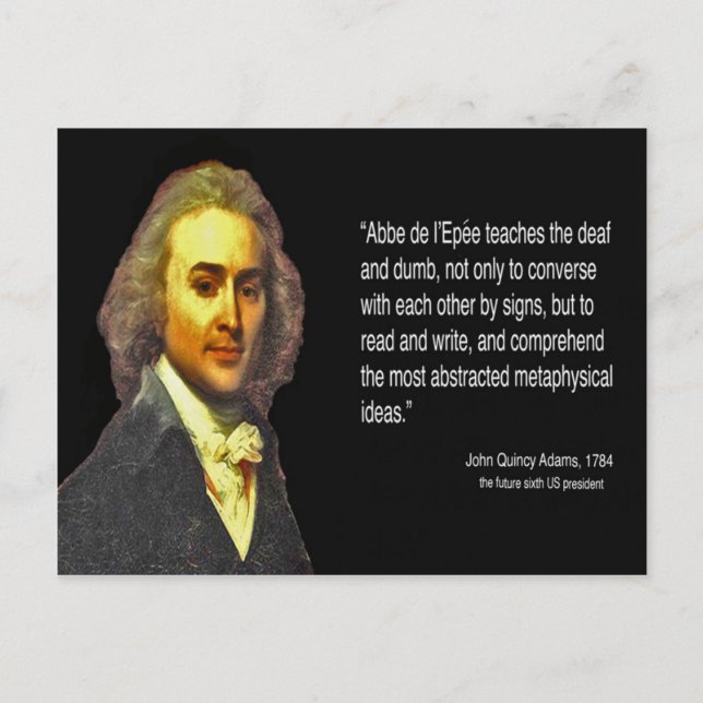 Carte Postale John Q. Adams visite l'école des Sourds à Paris (Devant)