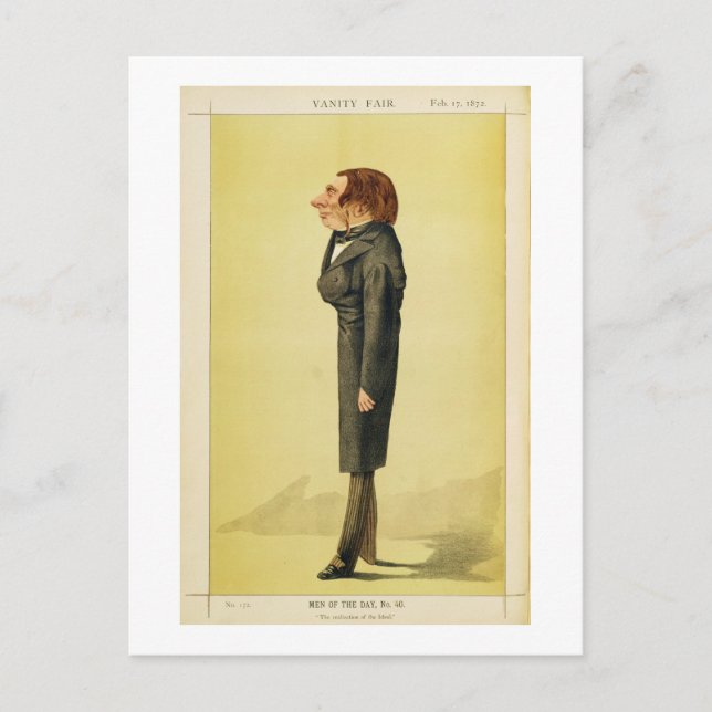 Carte Postale John Ruskin (1819-1900), caricature de Cecioni pou (Devant)