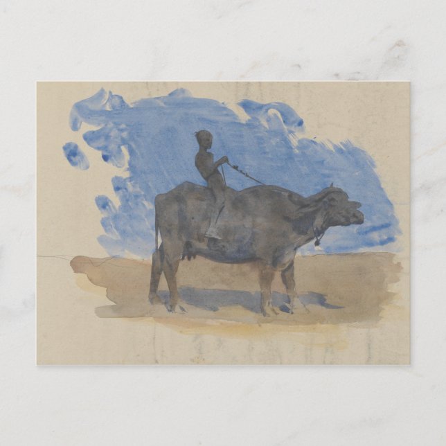 Carte Postale John Singer Sargent - Boy on Water Buffalo (Devant)