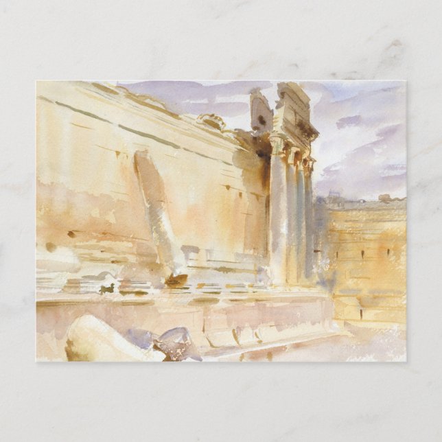 Carte Postale John Singer Sargent - Temple de Bacchus, Baalbek (Devant)