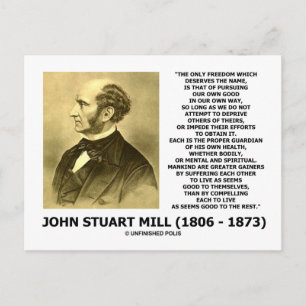 Carte Postale John Stuart Mill Liberté Poursuivre sa propre voie