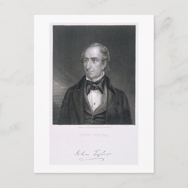 Carte Postale John Tyler, gravé par John B. Forrest (1814-1870) (Devant)