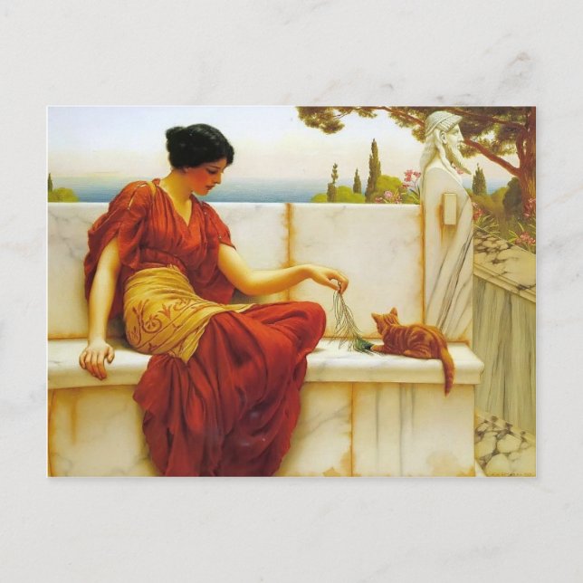 Carte Postale John William Godward - Le favori (Devant)