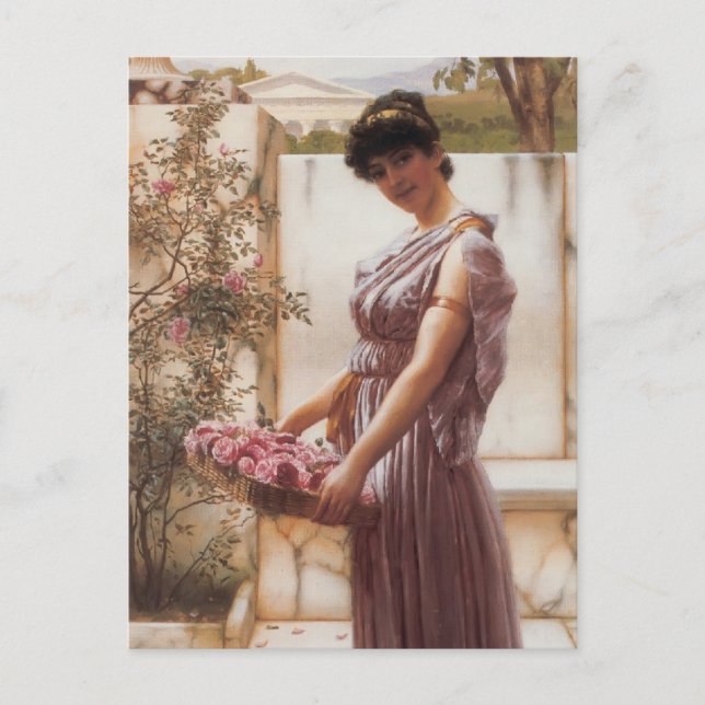 Carte Postale John William Godward - Les fleurs de Vénus (Devant)