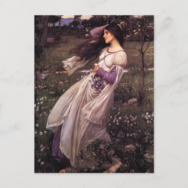 Carte Postale John William Waterhouse - Fleurs à vent (Devant)