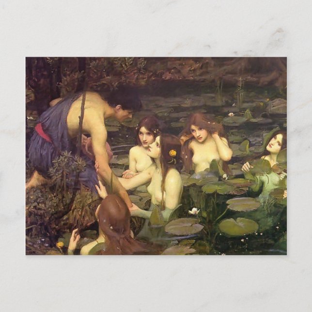 Carte Postale John William Waterhouse - Hylas et les Nymphes (Devant)