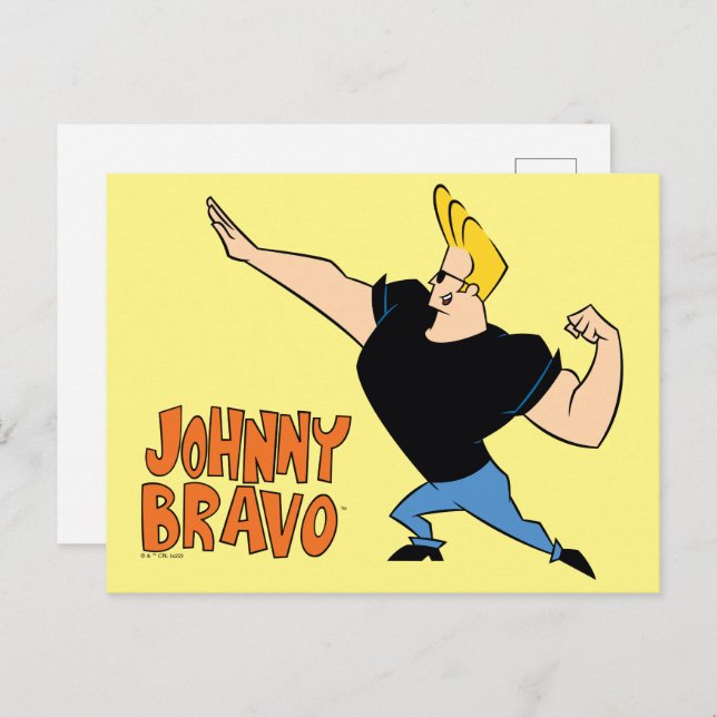Carte Postale Johnny Bravo Flexing (Devant / Derrière)