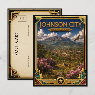Carte Postale Johnson City Tennessee Art Déco vintage de l'âge d