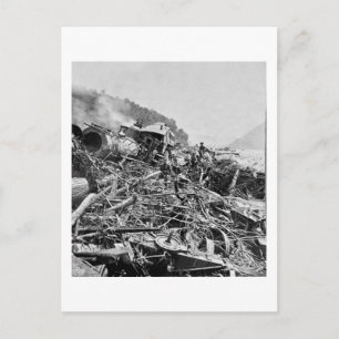 Carte Postale Johnstown Flood Train Wreck Vintage 1889