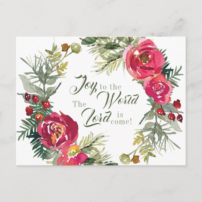 Carte Postale Joie au monde Le Seigneur est venu, Noël (Devant)