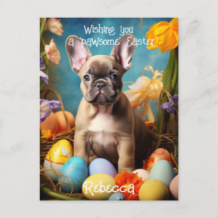 Carte Postale Joie de Pâques personnalisable🐶 avec des amis à f