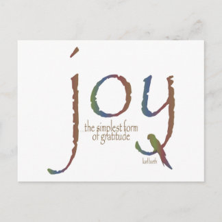 Carte Postale "Joie...la forme la plus simple de gratitude"