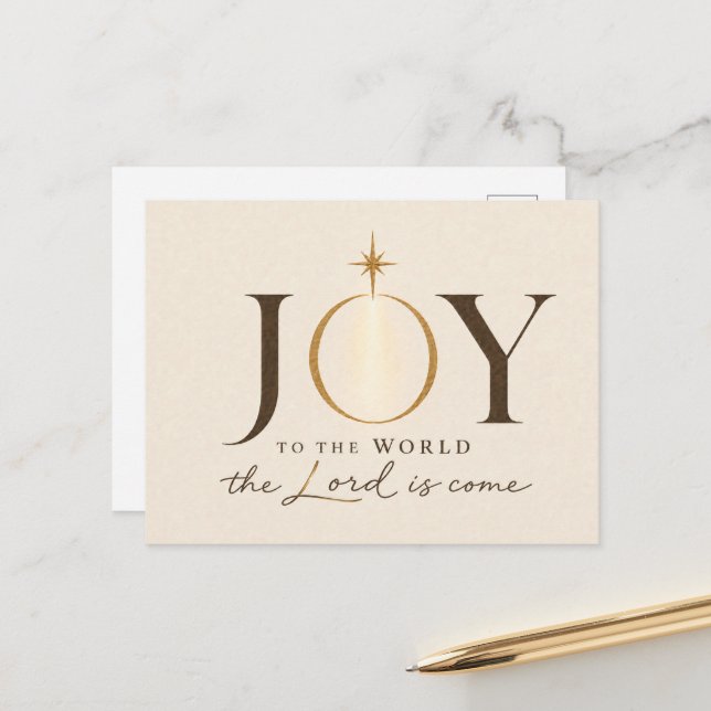 Carte Postale JOIE POUR LE MONDE | Noël chrétien (Devant/Arrière en situation)