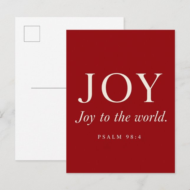 Carte Postale JOIE | Psaume 98:4 | Cadeau de Noël (Devant / Derrière)