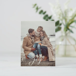 Carte Postale Joie script Noël/Carte postale photo de vacances
