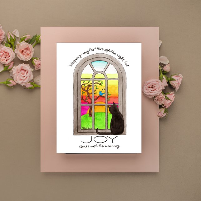 Carte Postale Joie Vient le Matin Inspirant (Créateur téléchargé)