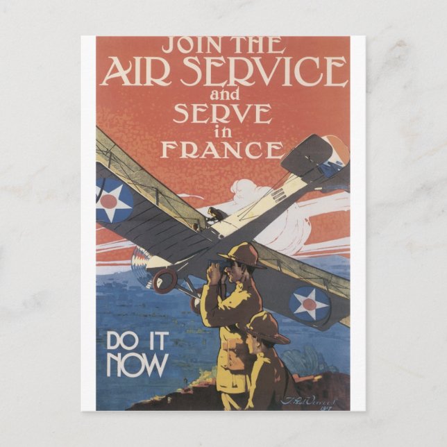 Carte Postale "Join the Air Service" circa 1917 (Devant)