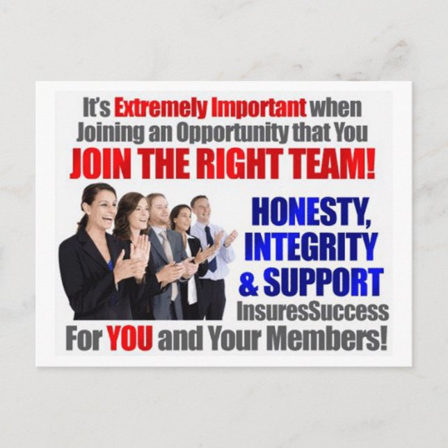 Carte Postale "Join The Right" Team (Devant)