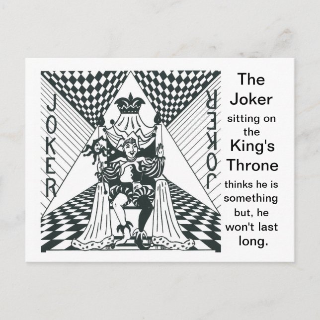 Carte Postale Joker sur le trône du roi - (Devant)