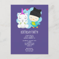 Joli Anniversaire Licorne de Dessin Animé et Oisea