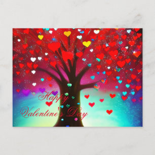 Carte Postale Joli arbre de cœur de la Saint-Valentin