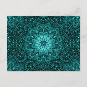 Carte Postale Joli art de mandala aux fleurs bleues