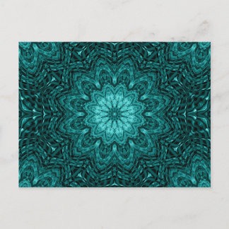 Carte Postale Joli art de mandala aux fleurs bleues