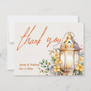 Carte Postale Joli automne laisse Orange Floral Mariage Merci