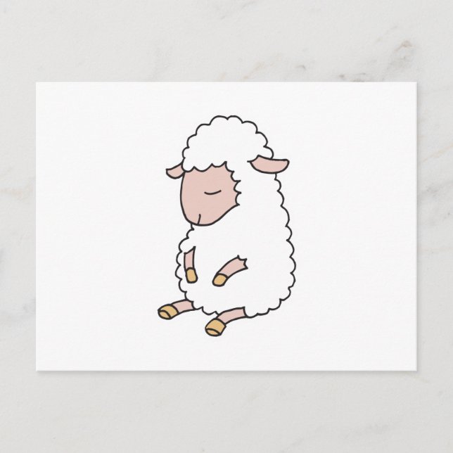 Carte Postale joli bébé agneau (Devant)