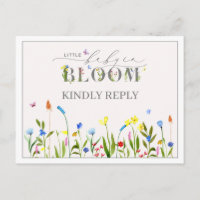 Joli bébé en fleur Baby shower Fleur sauvage RSVP