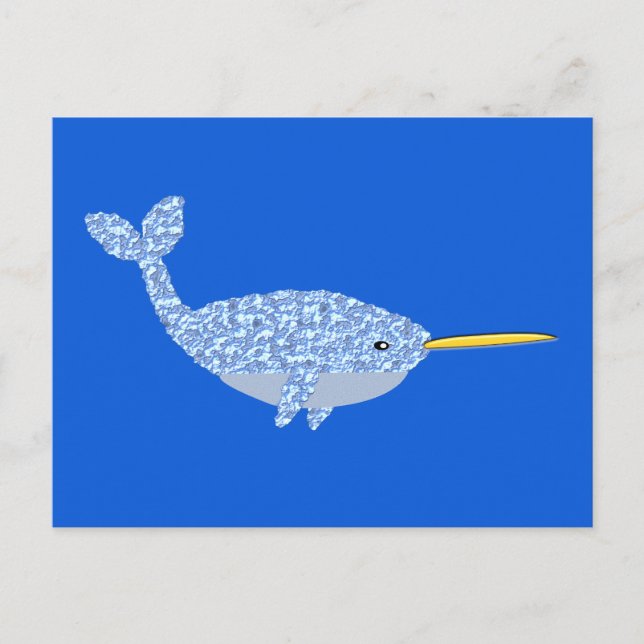 Carte Postale Joli bébé narval bleu garçon (Devant)