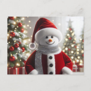 Carte Postale Joli bonhomme de neige de Noël