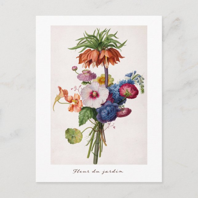 Carte Postale Joli bouquet de fleurs d'amitié florales de jardin (Devant)