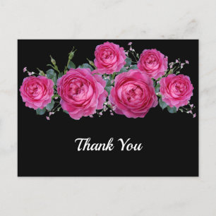 Carte Postale Joli Bouquet Floral de Roses Roses Merci