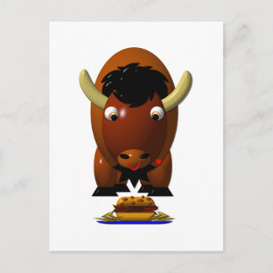 Carte Postale Joli buffle avec du boeuf sur Weck et des ailes de