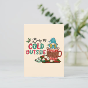 Carte Postale Joli cadeau de Noël scandinave et cacao chaud