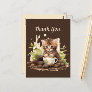 Carte Postale Joli café merci aux vendeurs