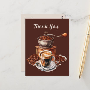 Carte Postale Joli café merci aux vendeurs ou