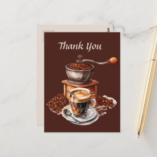 Carte Postale Joli café merci aux vendeurs ou