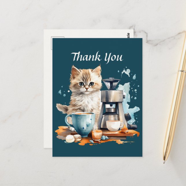Carte Postale Joli café merci ou vendeurs  (Devant/Arrière en situation)