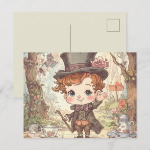 Carte Postale Joli Chapelier Fou Artistique Bois Fantaisiste Mer