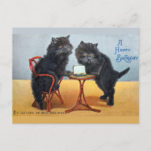Joli Chat Anniversaire Vintage Mignon