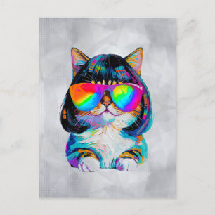 Carte Postale Joli Chat Drôle Smol (Peinture N° 2)